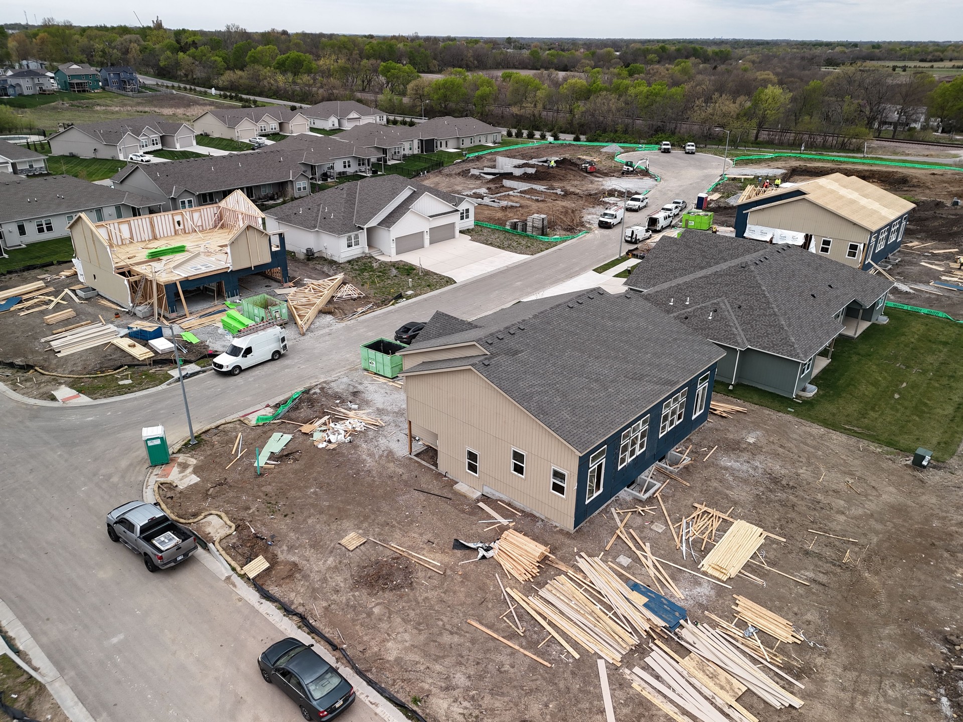 Aerial Drone Footage of New Residential Homes